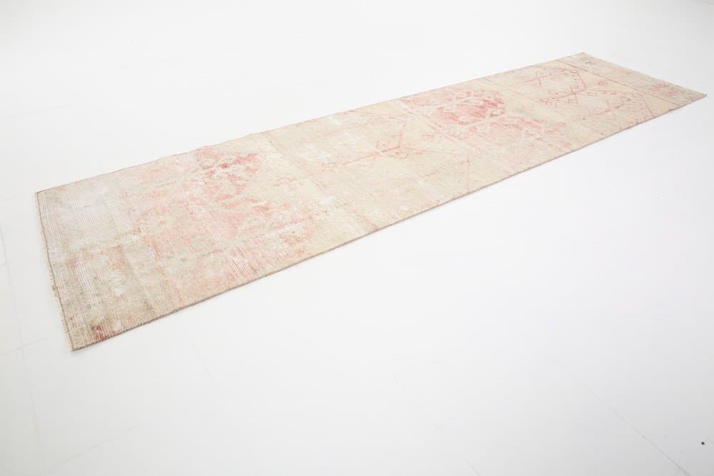 Chodnik 355x90 cm, beżowy, wełna, Turcja, lata 60. - 211901