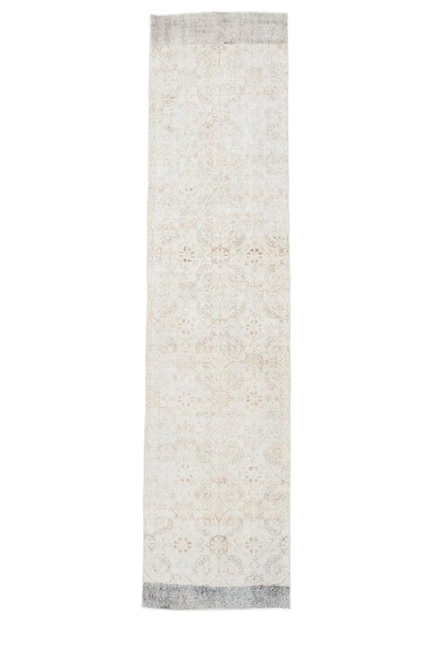 Chodnik 82x338 cm, beżowy, wełna, Turcja, lata 60. - WYMIARY