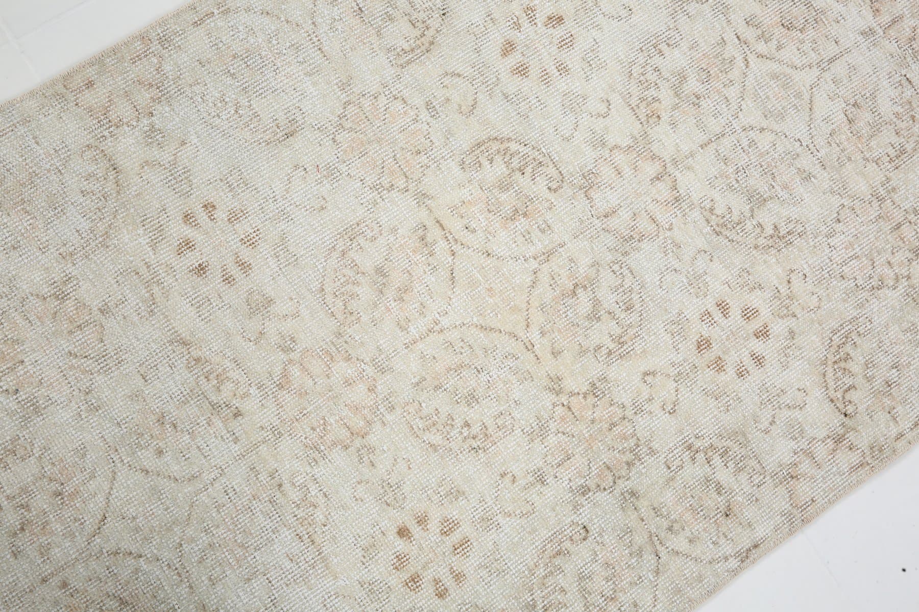 Chodnik 82x338 cm, beżowy, wełna, Turcja, lata 60. - 211881