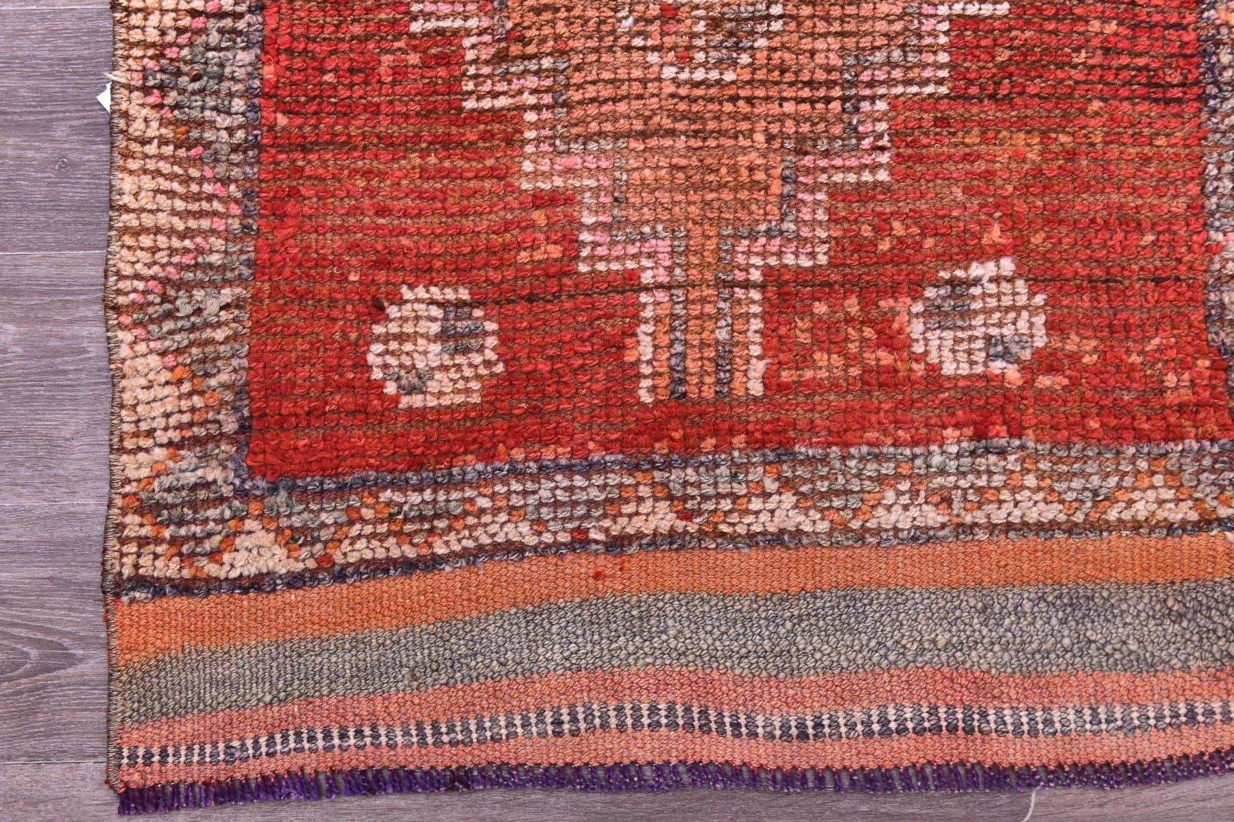 Chodnik 82x372 cm, czerwony, wełna, Turcja, lata 70. - 211850