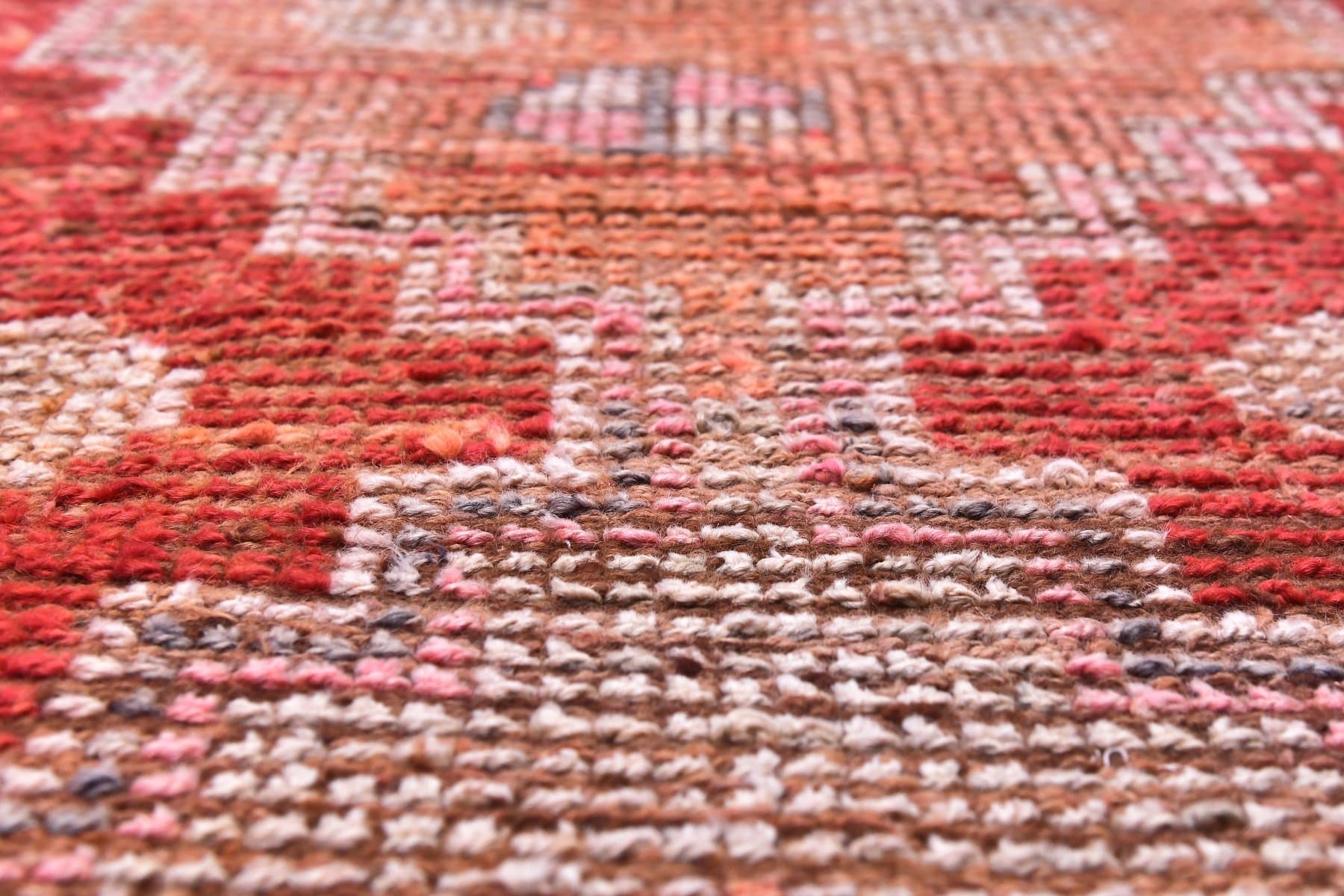 Chodnik 82x372 cm, czerwony, wełna, Turcja, lata 70. - 211849