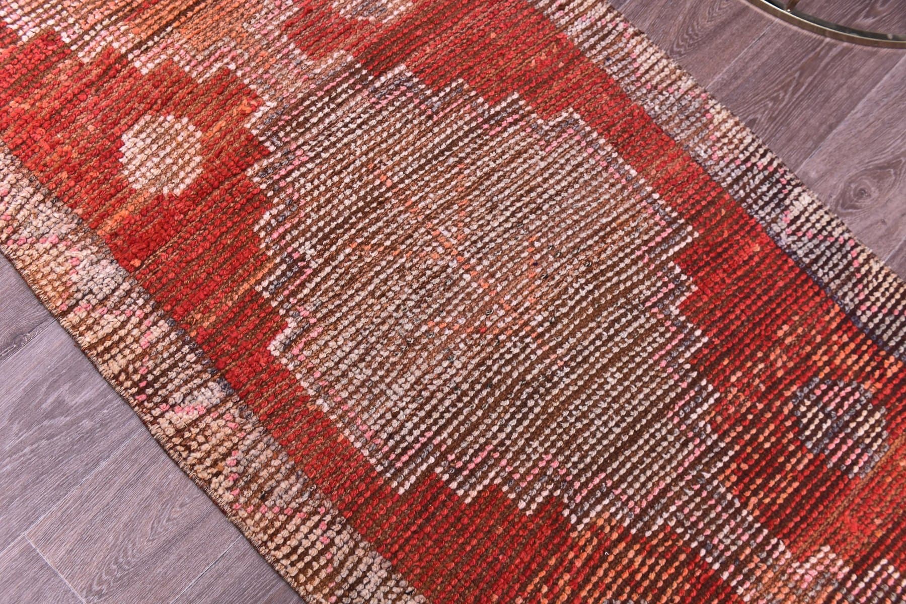 Chodnik 82x372 cm, czerwony, wełna, Turcja, lata 70. - 211855