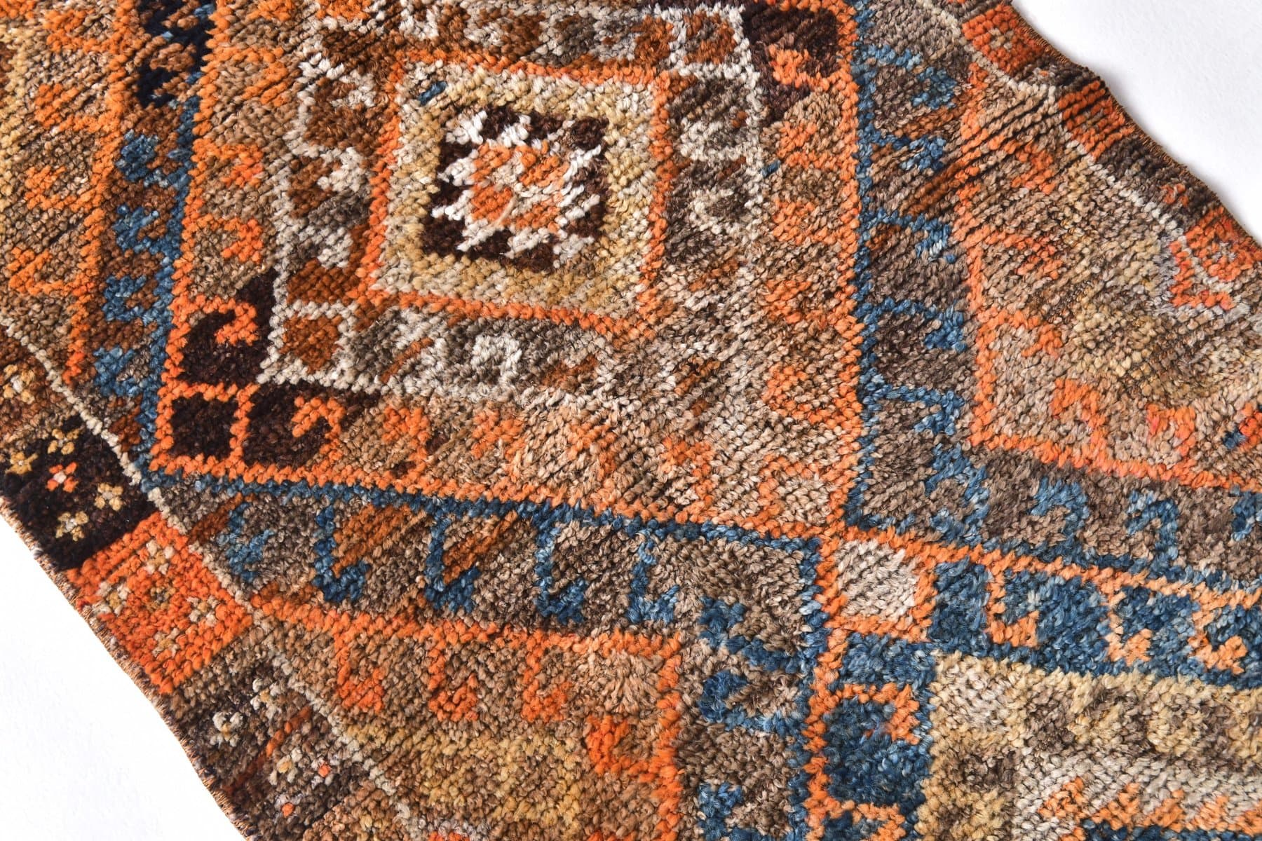 Chodnik 75x270 cm, brązowy, wełna, Turcja, lata 70. - 211840