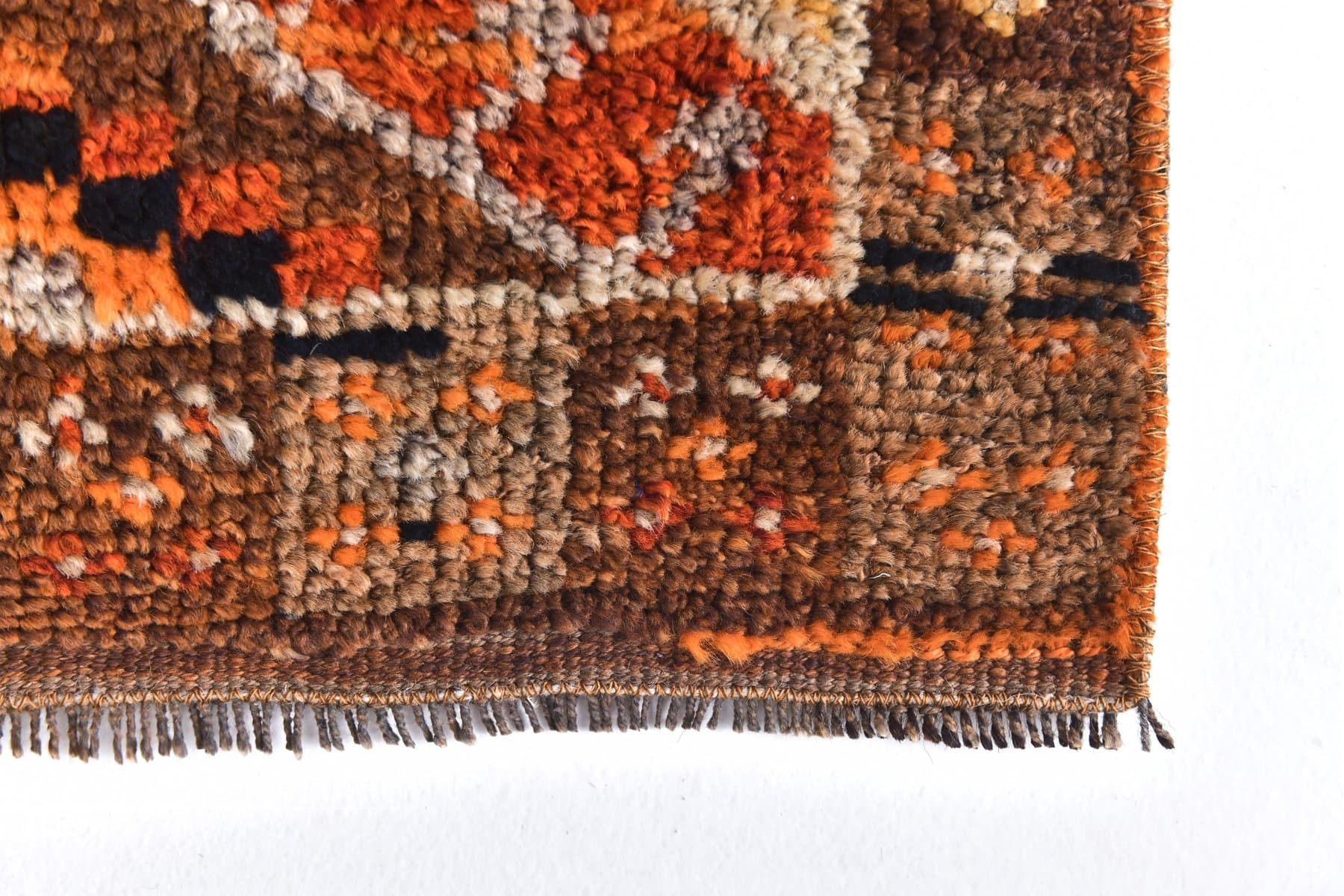 Chodnik 75x270 cm, brązowy, wełna, Turcja, lata 70. - 211846