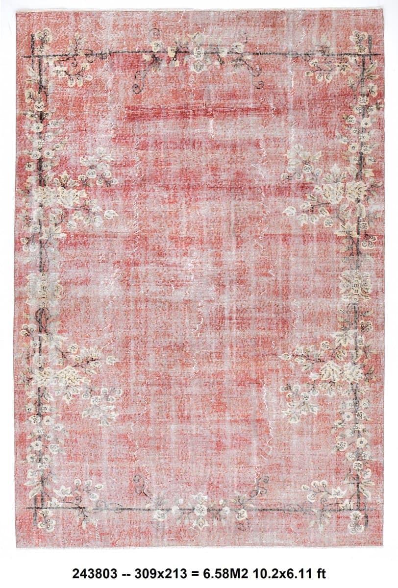 Dywan 213x309 cm, czerwony, wełna, Turcja, lata 60. - 211814