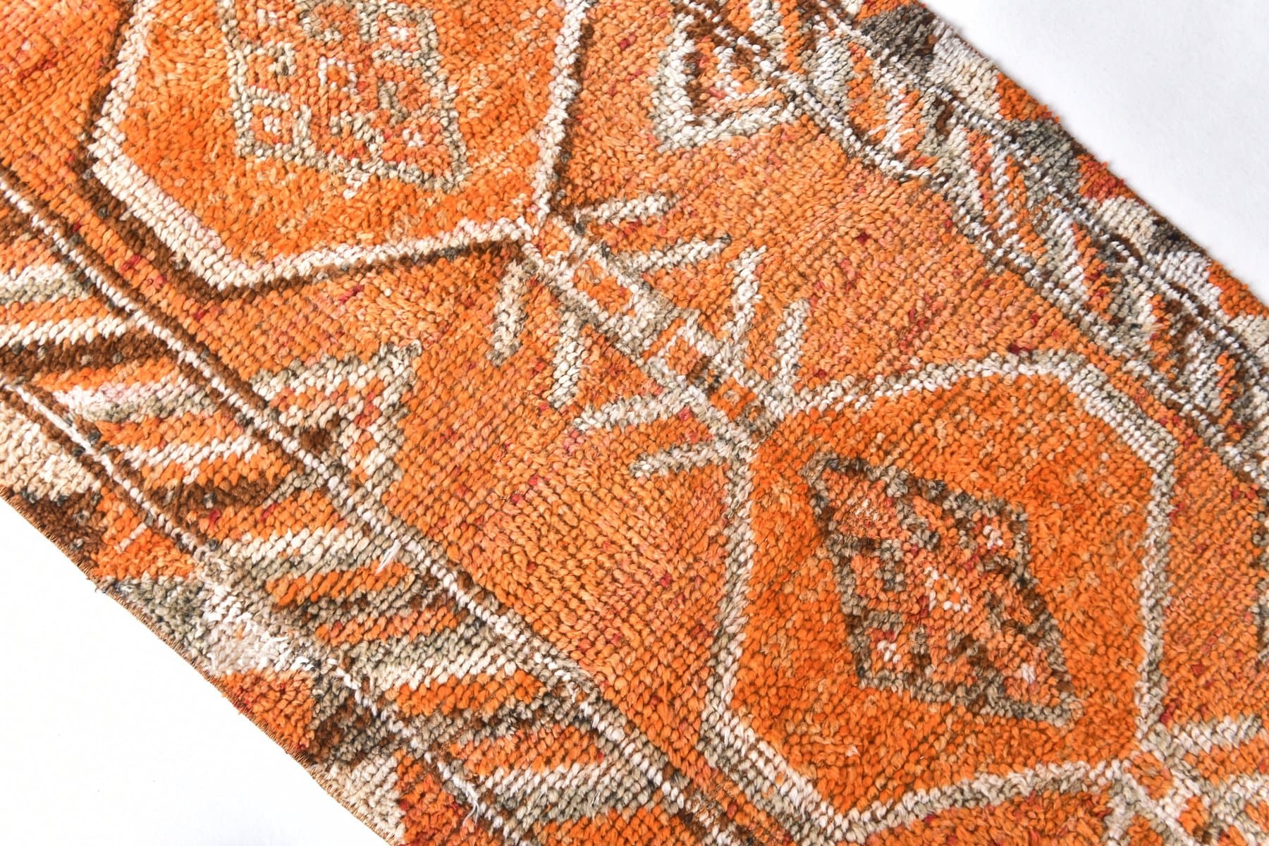 Chodnik 82x341 cm, pomarańczowy, wełna, Turcja, lata 70. - 211767