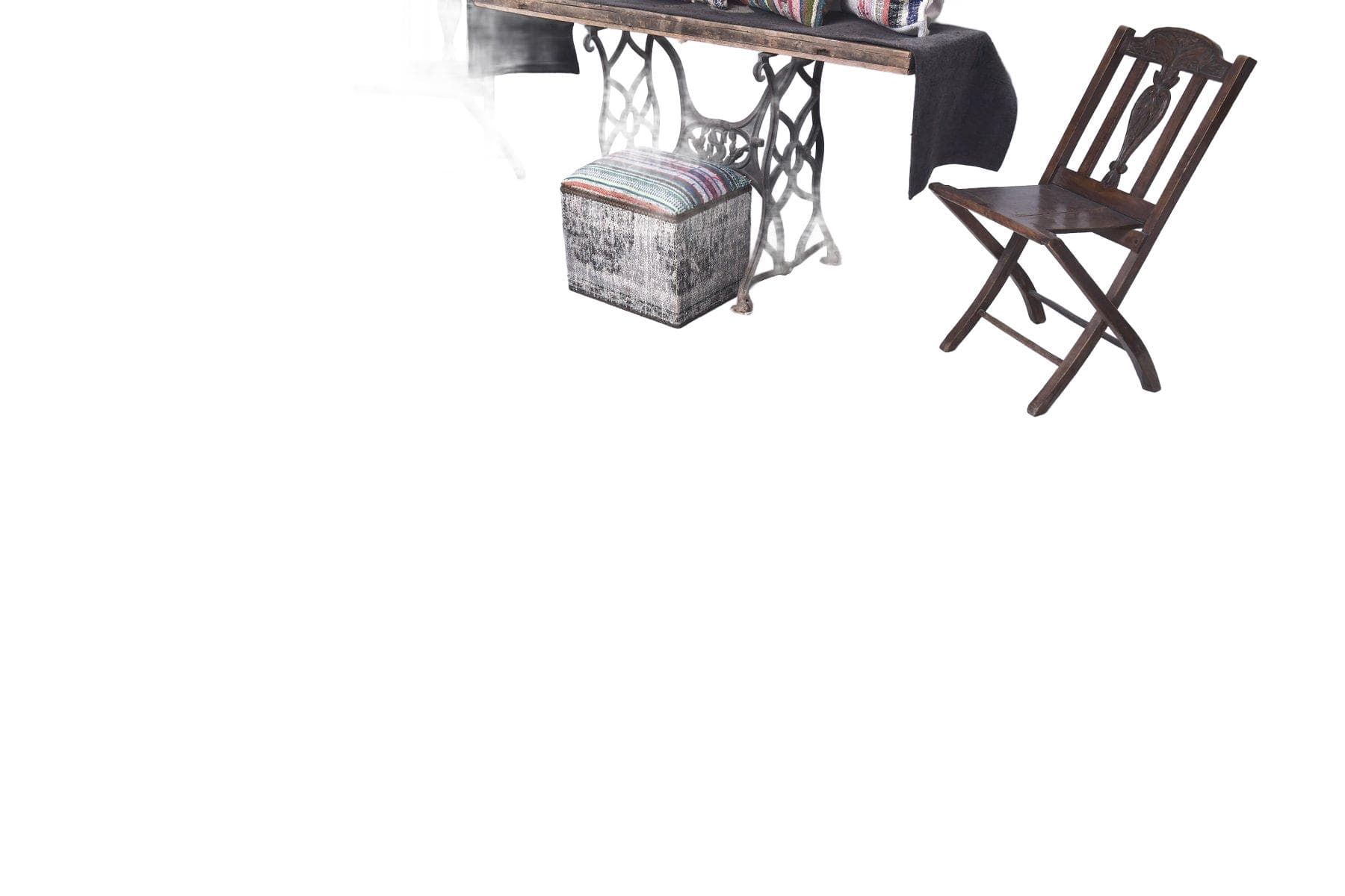 Chodnik 310x94 cm, różowy, żółty, wełna, lata 70. - 211744