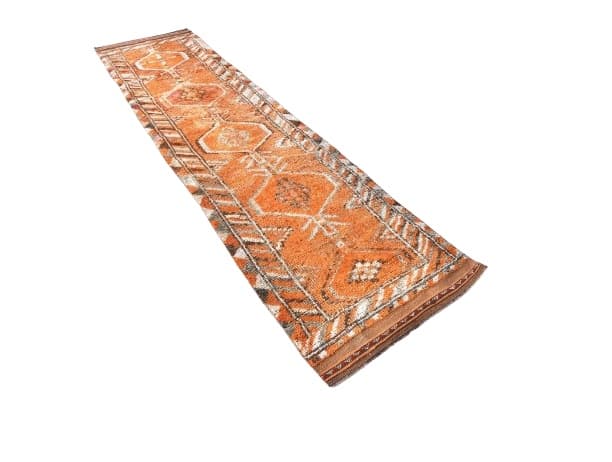 Chodnik 84x370 cm, czerwony, bawełna, lata 70.