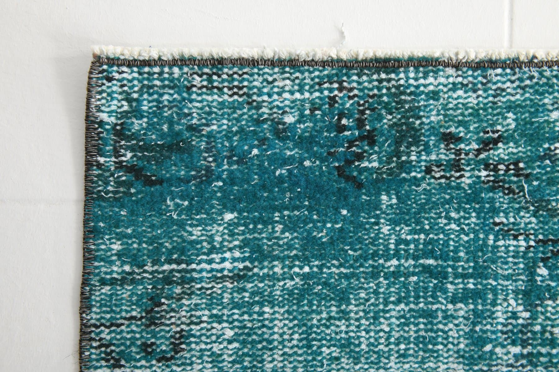 Chodnik 225x45 cm, turkusowy, wełna, lata 70. - 211705