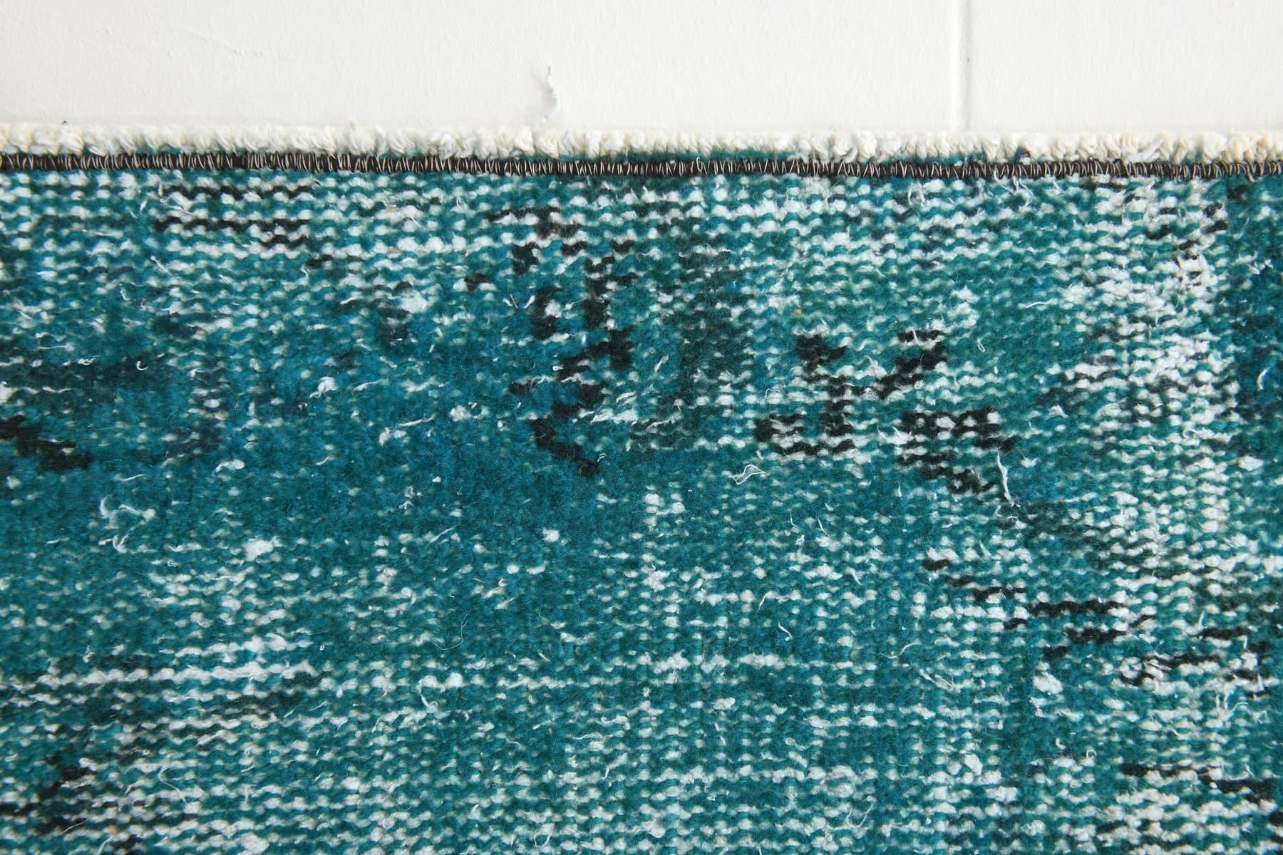 Chodnik 225x45 cm, turkusowy, wełna, lata 70. - 211706