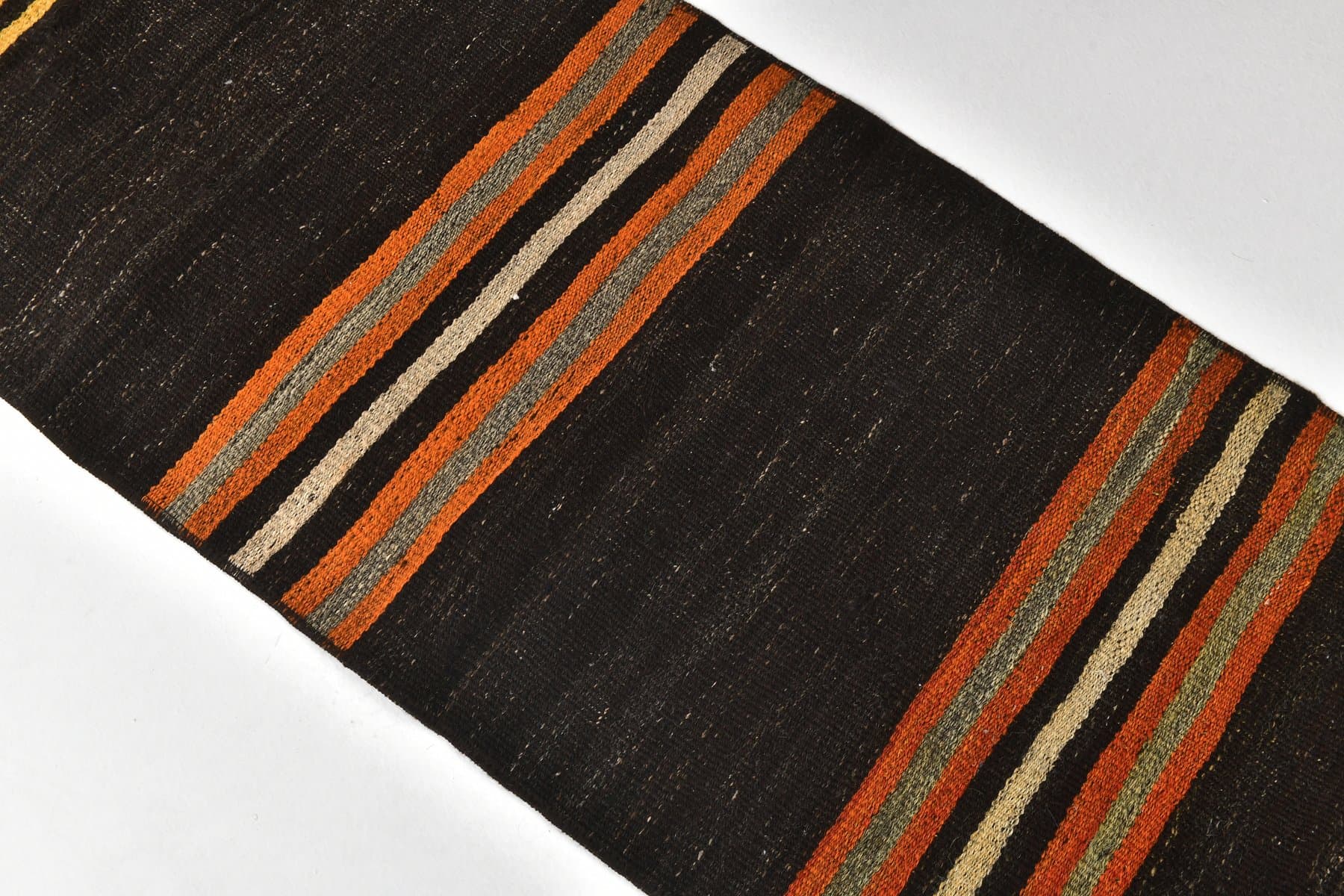 Kilim 56x148 cm, brązowy, wełna, Turcja, lata 60. - 211679