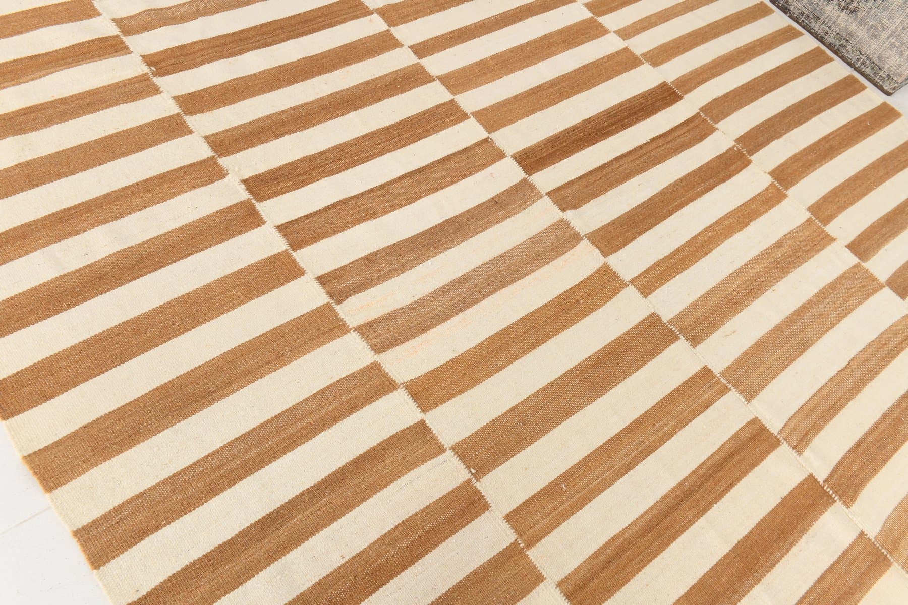 Kilim 229x311 cm, beżowy, brązowy, wełna, Turcja, lata 70. - 211638