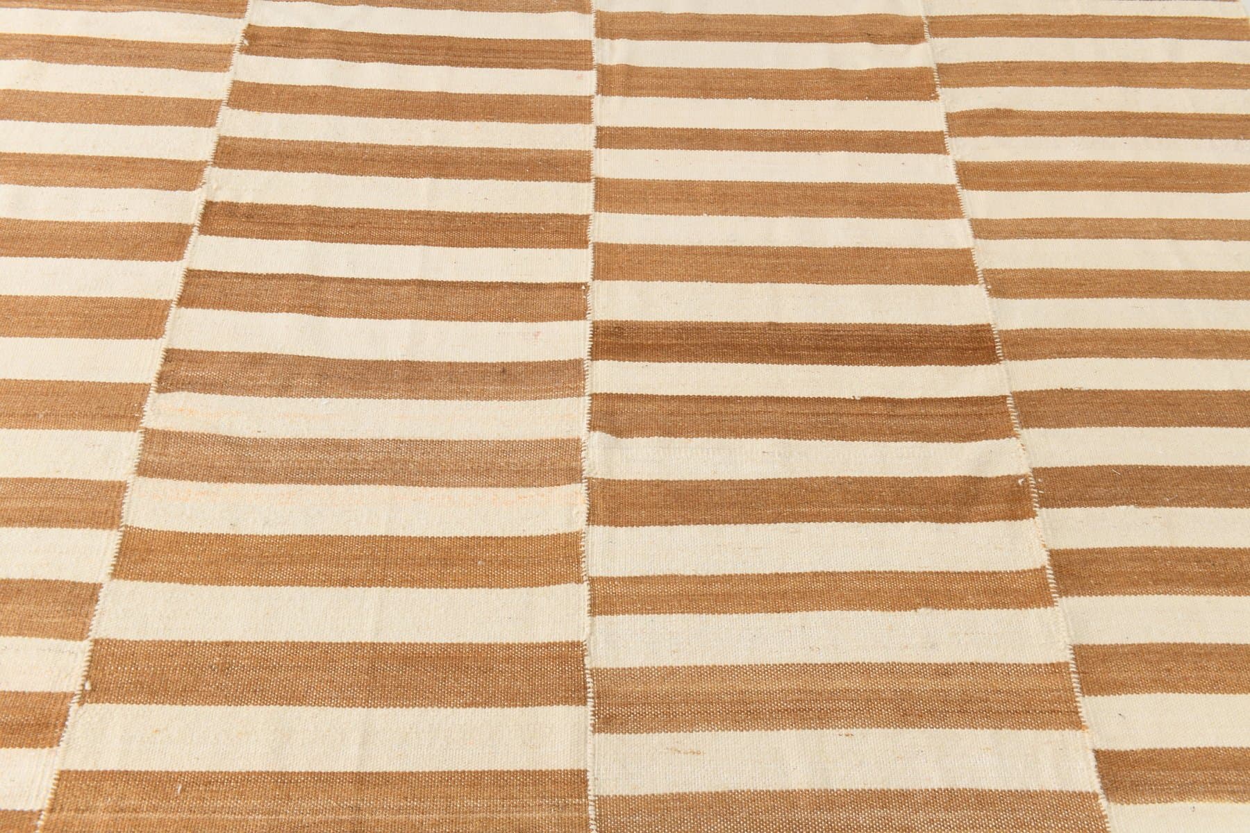 Kilim 229x311 cm, beżowy, brązowy, wełna, Turcja, lata 70. - 211639