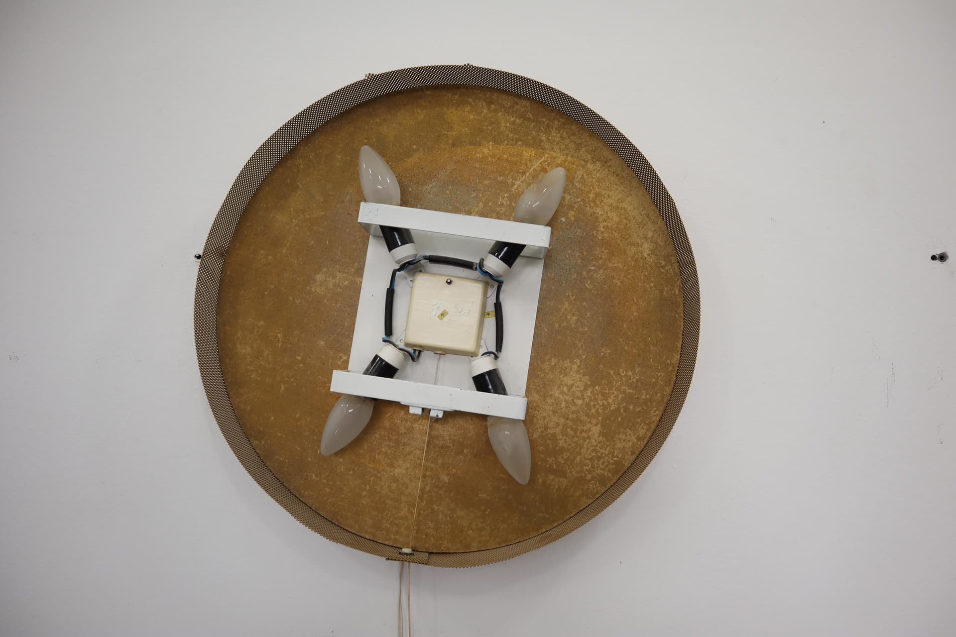 Wall mirror decorative, golden metal, Poland, 1960s - 15381