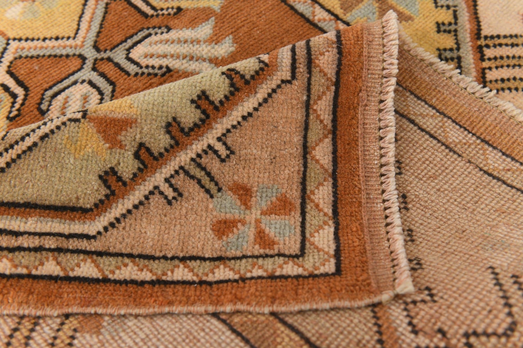 Dywan 235x110 cm, brązowy, wełna, lata 70. - 211582