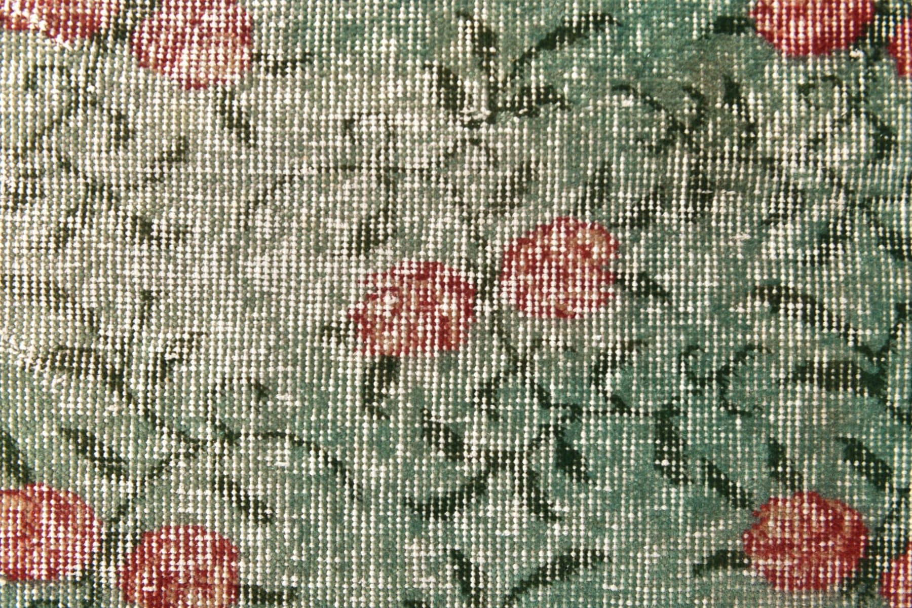 Chodnik 147x55 cm, zielony, wełna, lata 60. - 212572