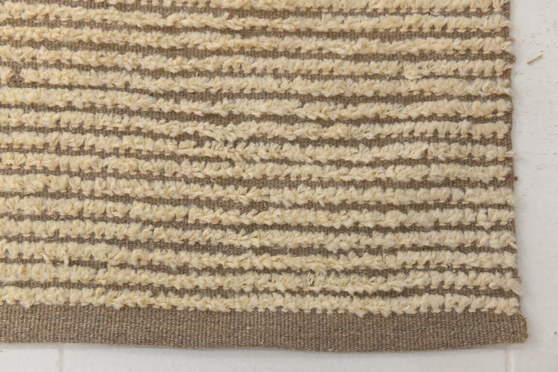 Chodnik 82x306 cm, beżowy, wełna, lata 70. - 212517