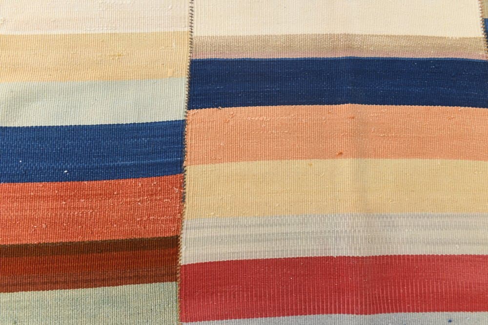 Kilim 338x303 cm, beżowy, pomarańczowy, wełna, lata 70. - 212502