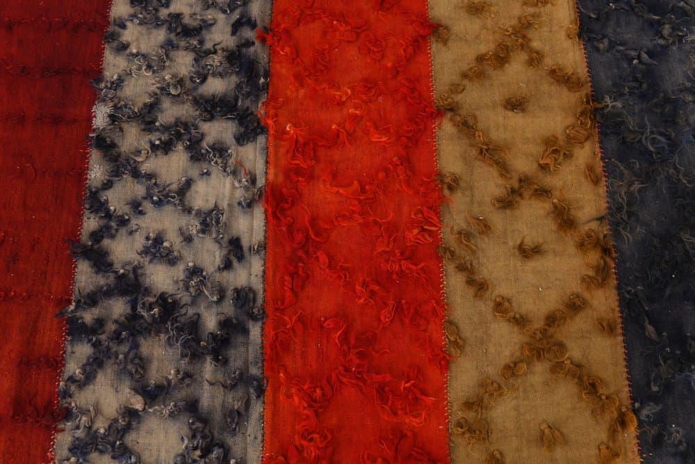 Kilim 390x298 cm, czerwony, szary, wełna, lata 70. - 212477