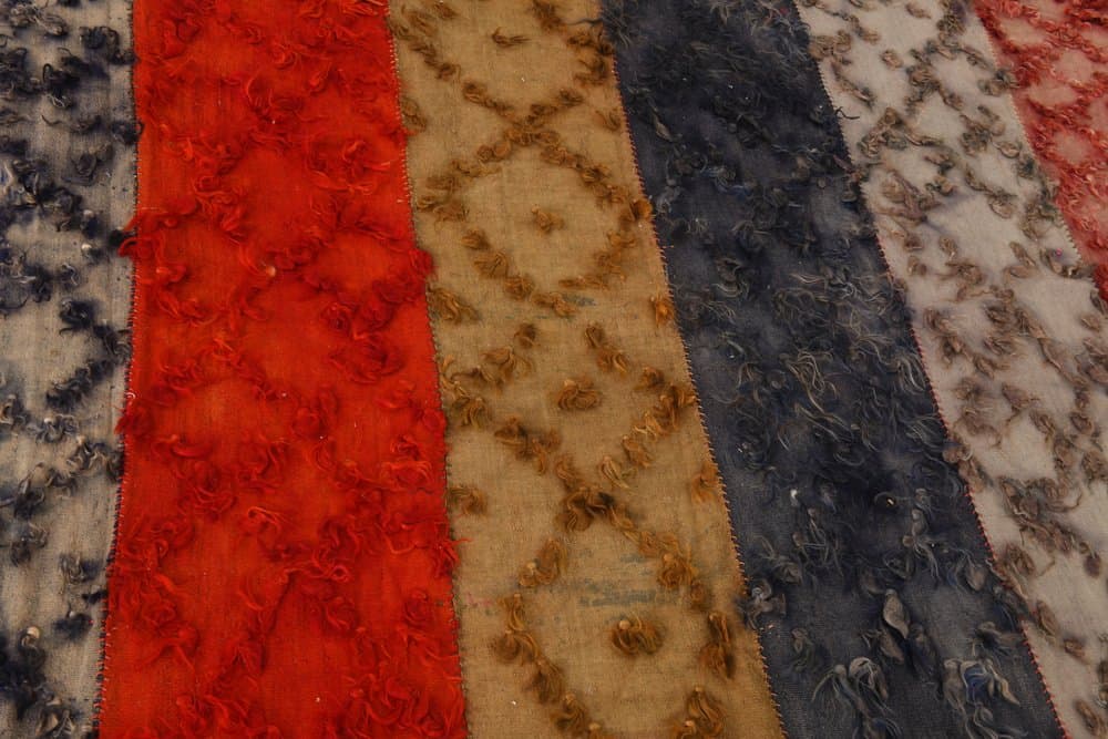 Kilim 390x298 cm, czerwony, szary, wełna, lata 70. - 212476