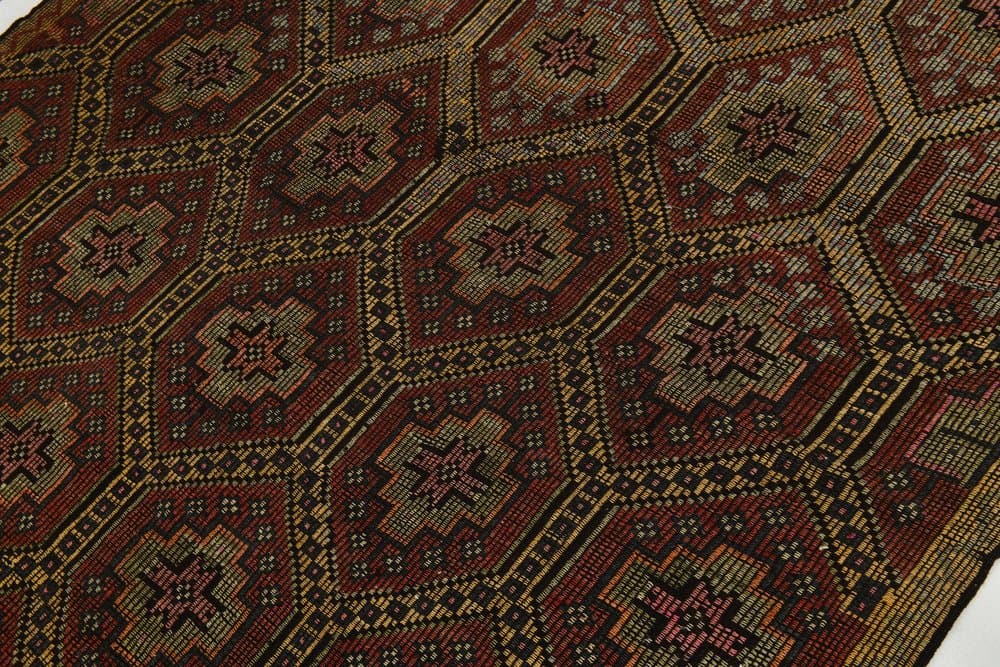 Kilim 293x194 cm, brązowy, wełna, lata 70. - 212464