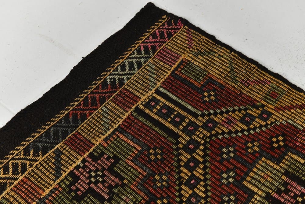 Kilim 293x194 cm, brązowy, wełna, lata 70. - 212461
