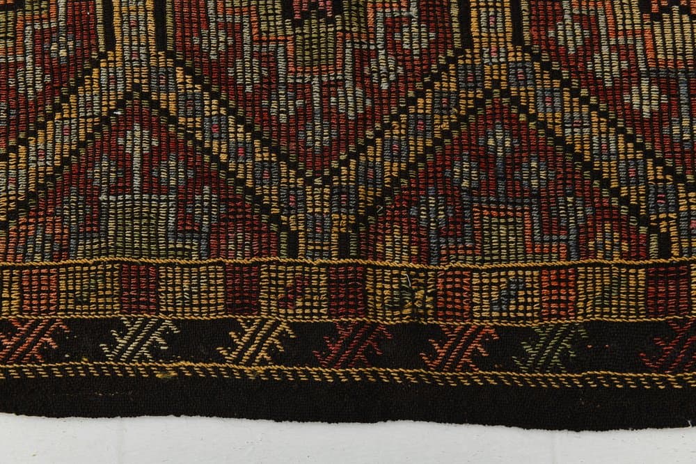 Kilim 293x194 cm, brązowy, wełna, lata 70. - 212468