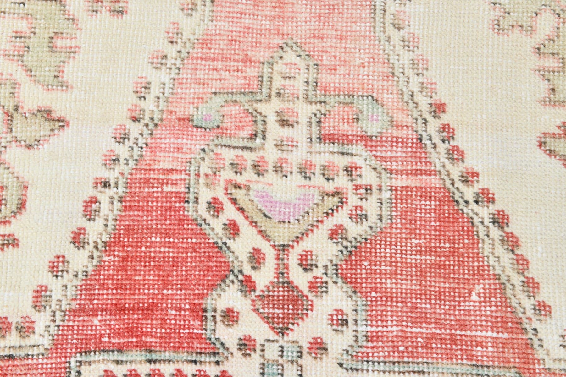 Dywan 216x123 cm, beżowy, bawełna, lata 70. - 212389