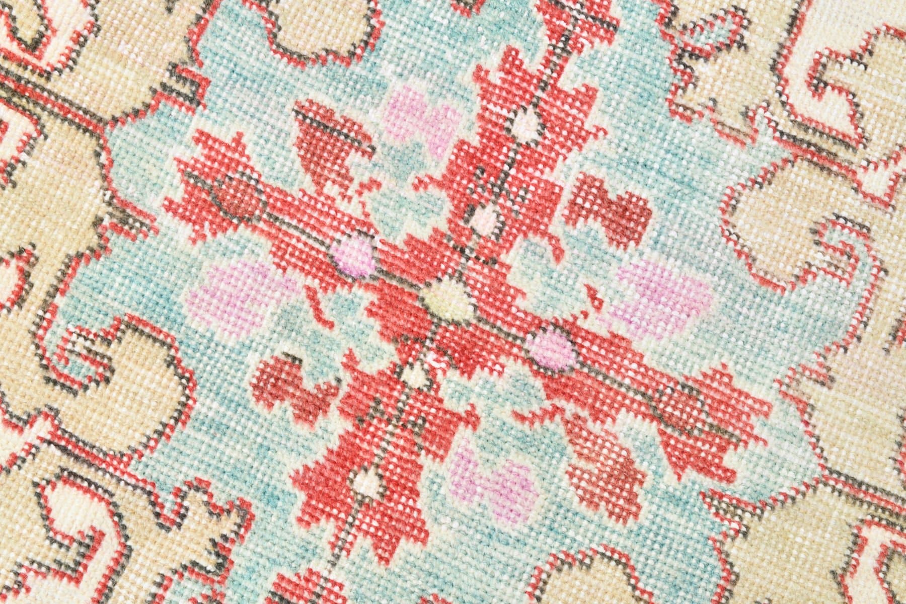 Dywan 216x123 cm, beżowy, bawełna, lata 70. - 212388