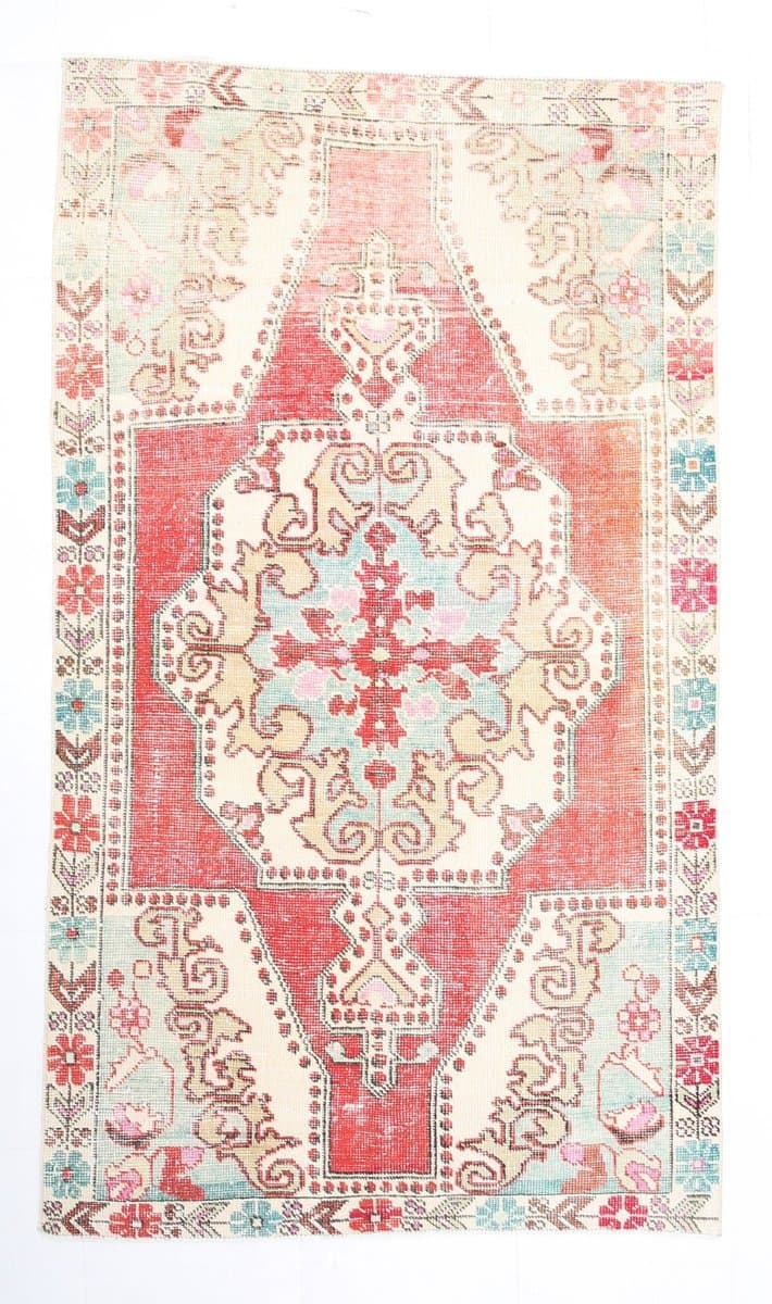 Dywan 216x123 cm, beżowy, bawełna, lata 70. - 212384