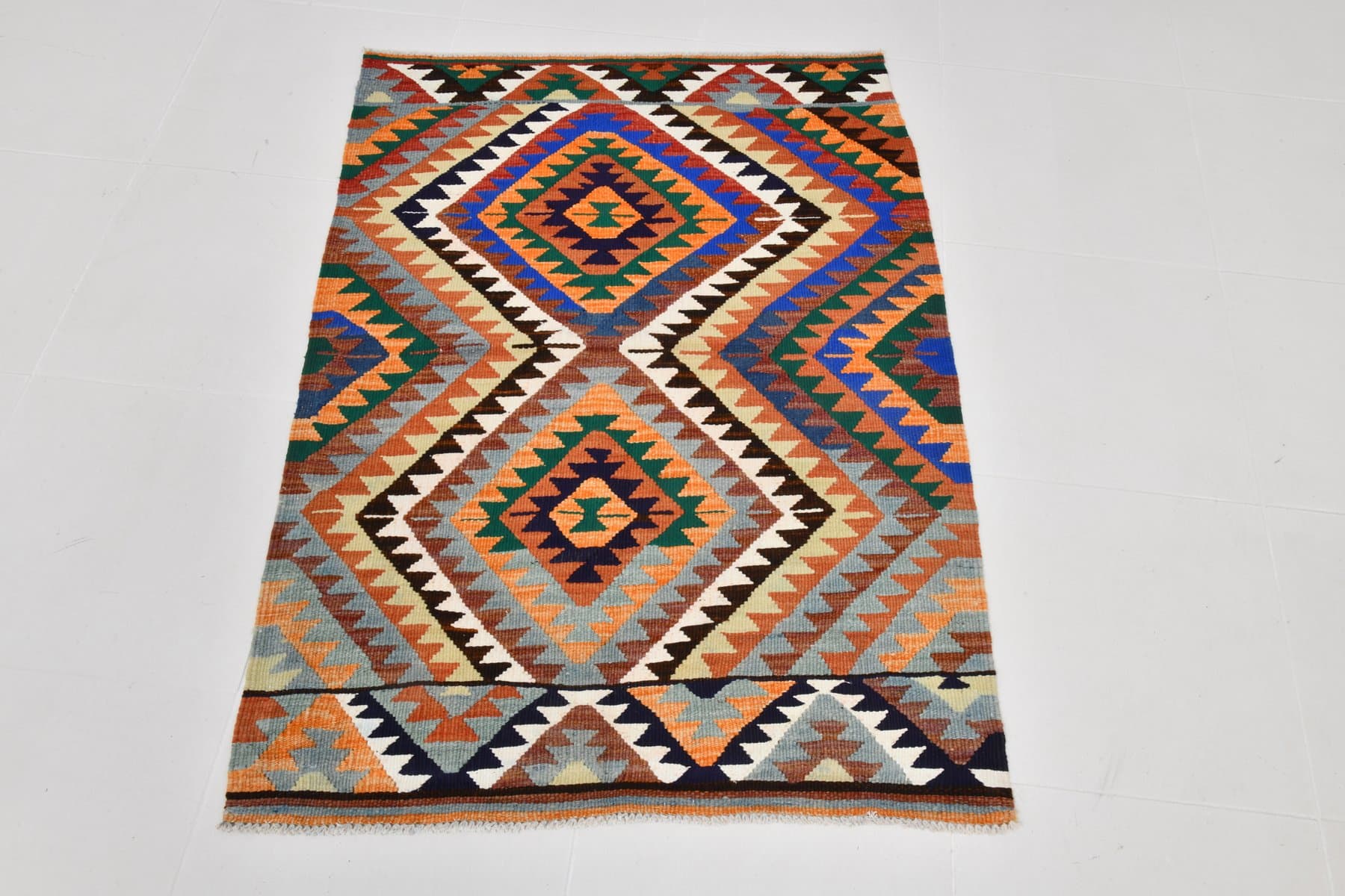 Kilim 127x89 cm, czerwony, wełna, Turcja, lata 70. - 212307
