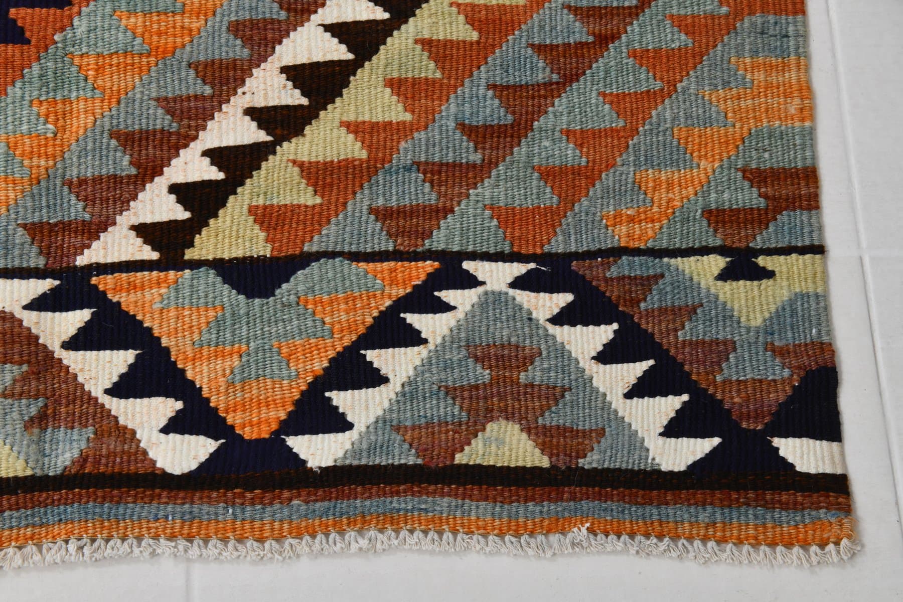 Kilim 127x89 cm, czerwony, wełna, Turcja, lata 70. - 212313