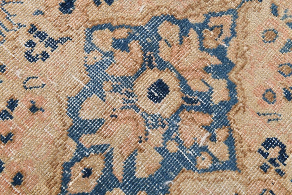 Dywan 390x295 cm, łososiowy, niebieski, wełna, Turcja, lata 60. - 212301