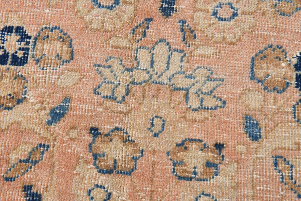 Dywan 390x295 cm, łososiowy, niebieski, wełna, Turcja, lata 60. - 212300