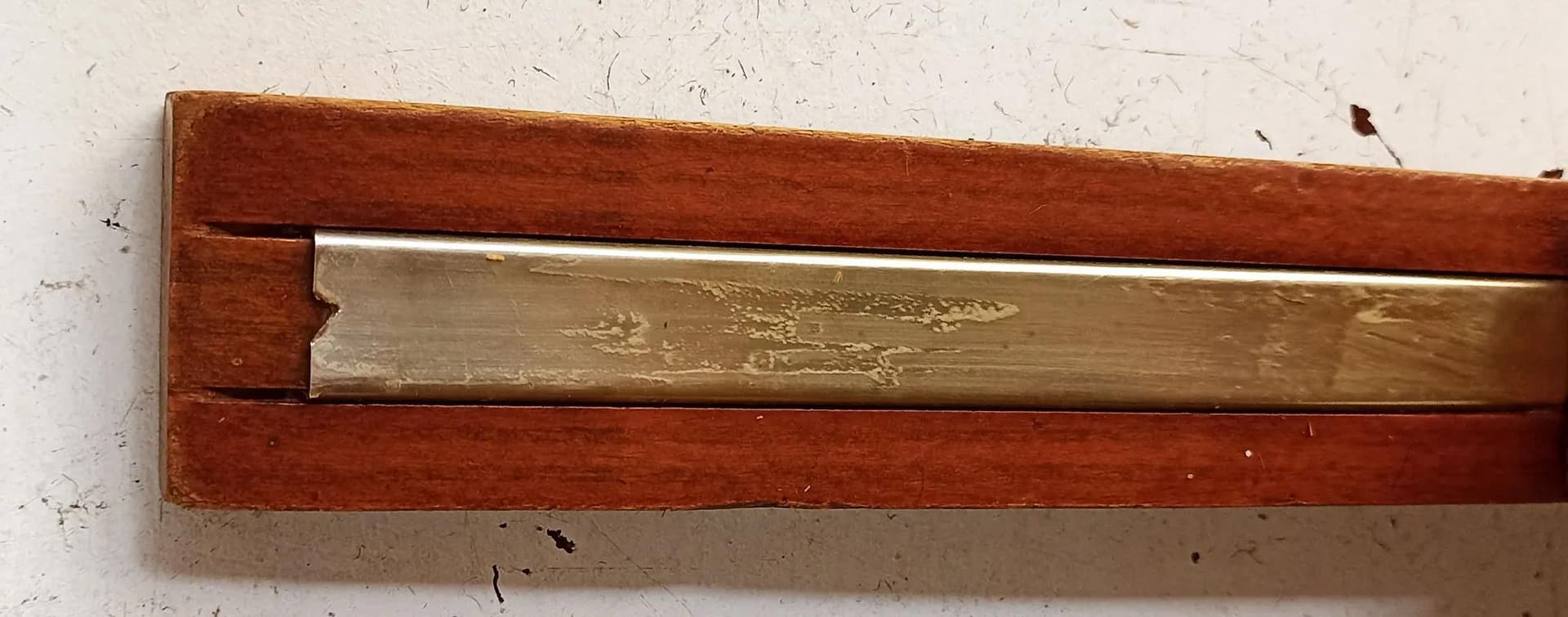 Stół prostokątny, brązowy, drewno fornir miedź, Polska, lata 70. - 15416