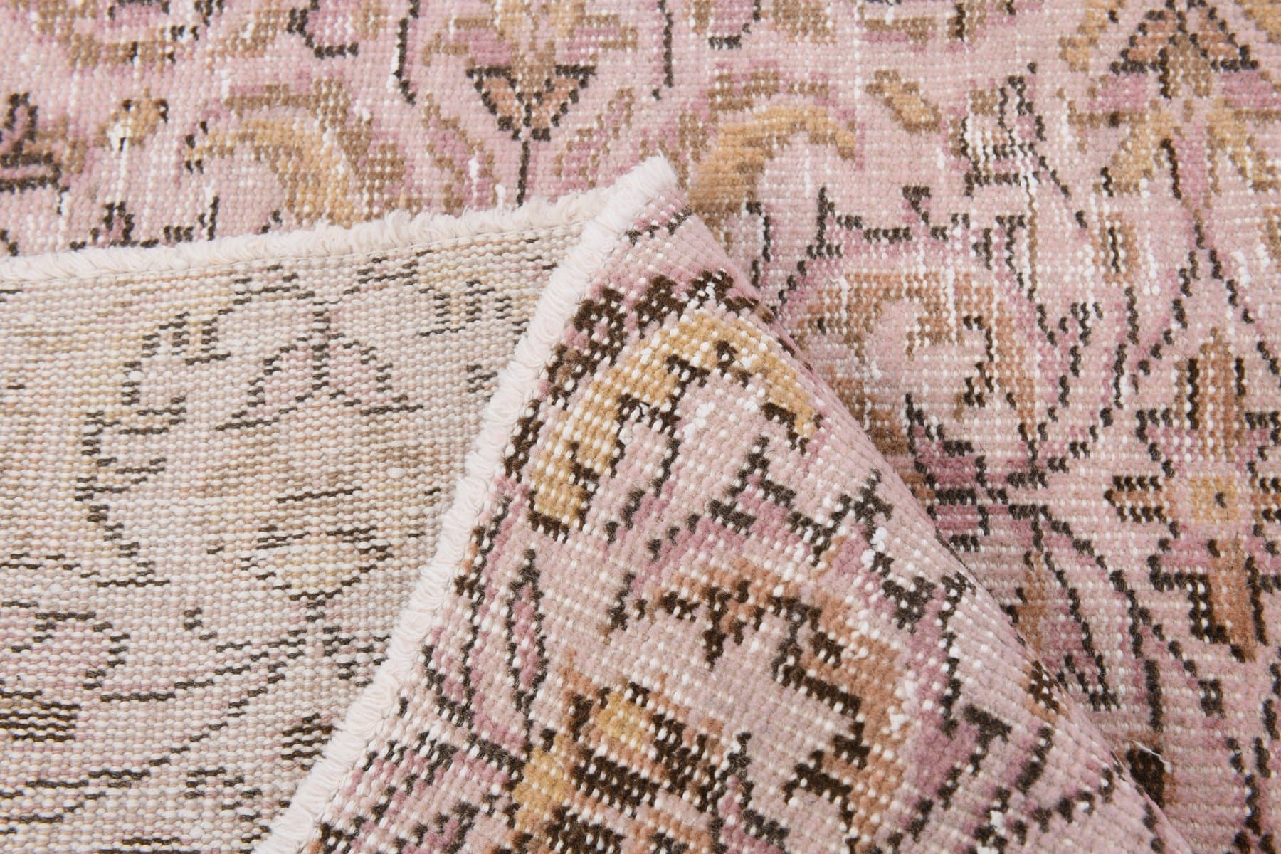 Dywan 188x280 cm, różowy, wełna, Turcja, lata 50. - 212279