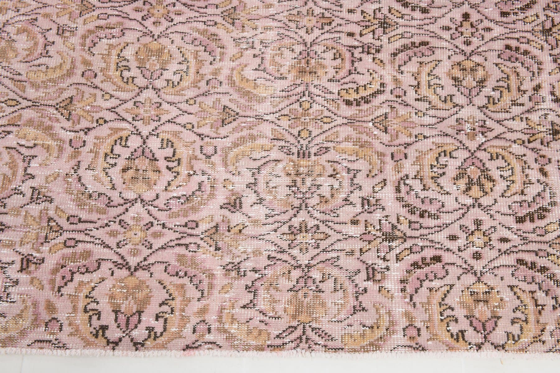 Dywan 188x280 cm, różowy, wełna, Turcja, lata 50. - 212284