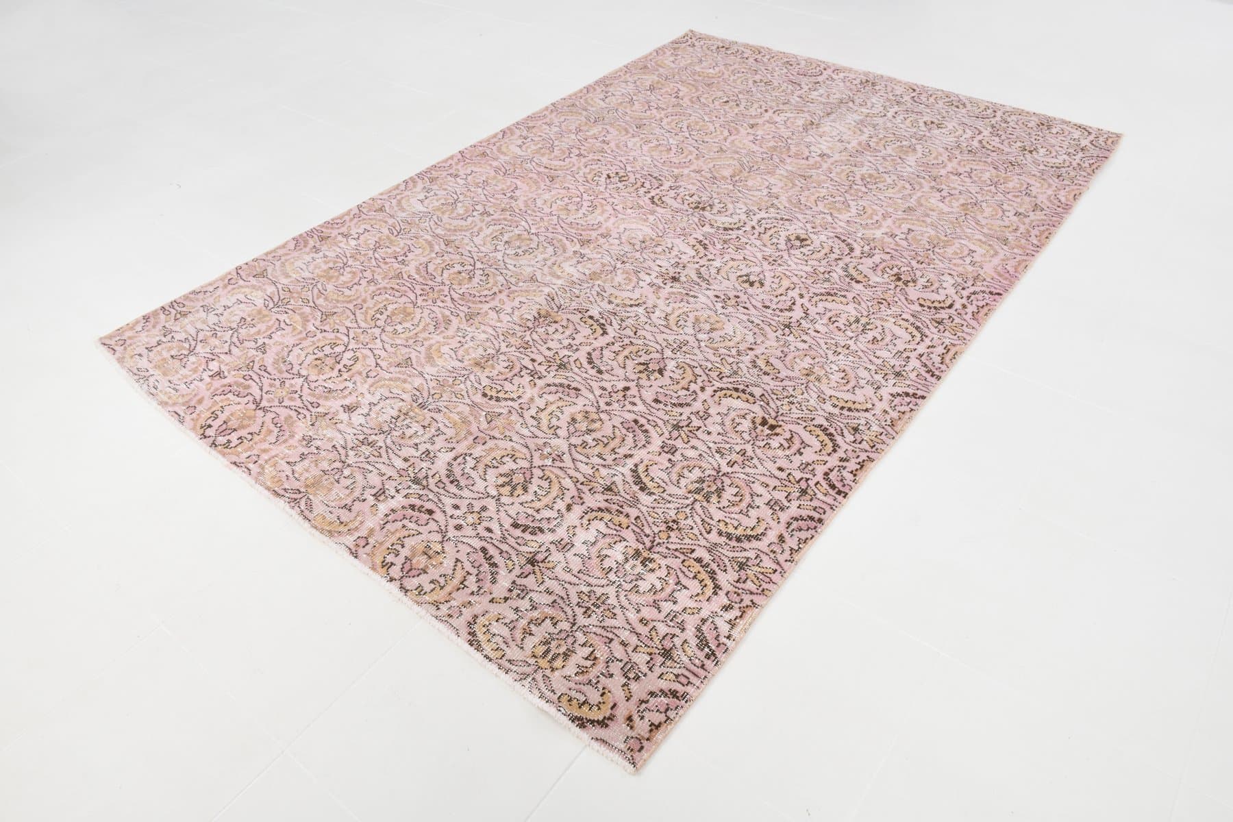 Dywan 188x280 cm, różowy, wełna, Turcja, lata 50. - 212281