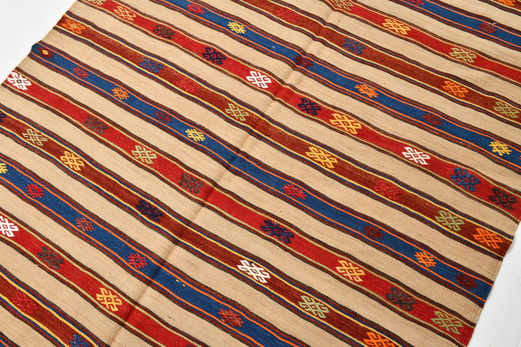 Kilim 151x240 cm, brązowy, wełna, Turcja, lata 60. - 212231