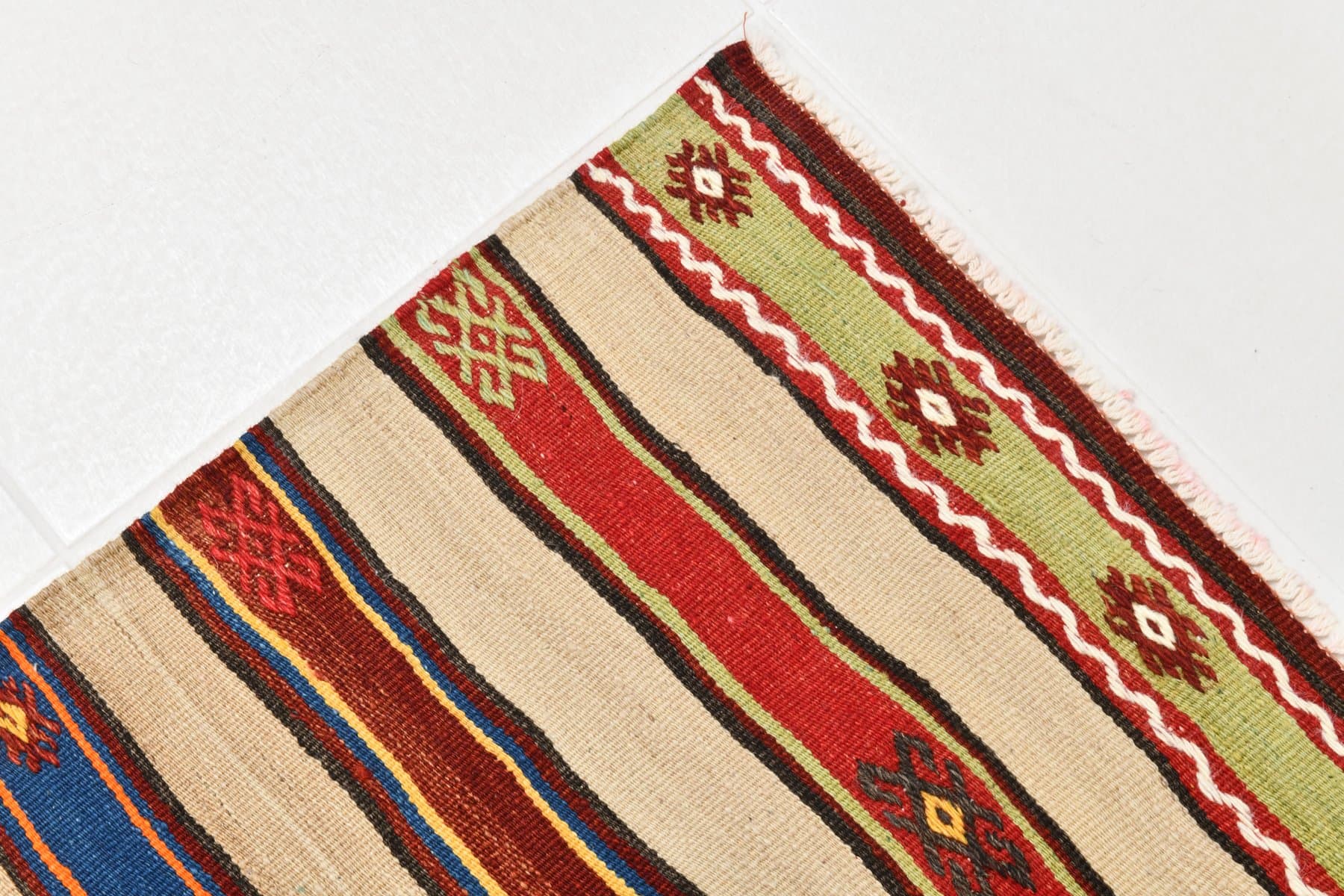 Kilim 151x240 cm, brązowy, wełna, Turcja, lata 60. - 212227