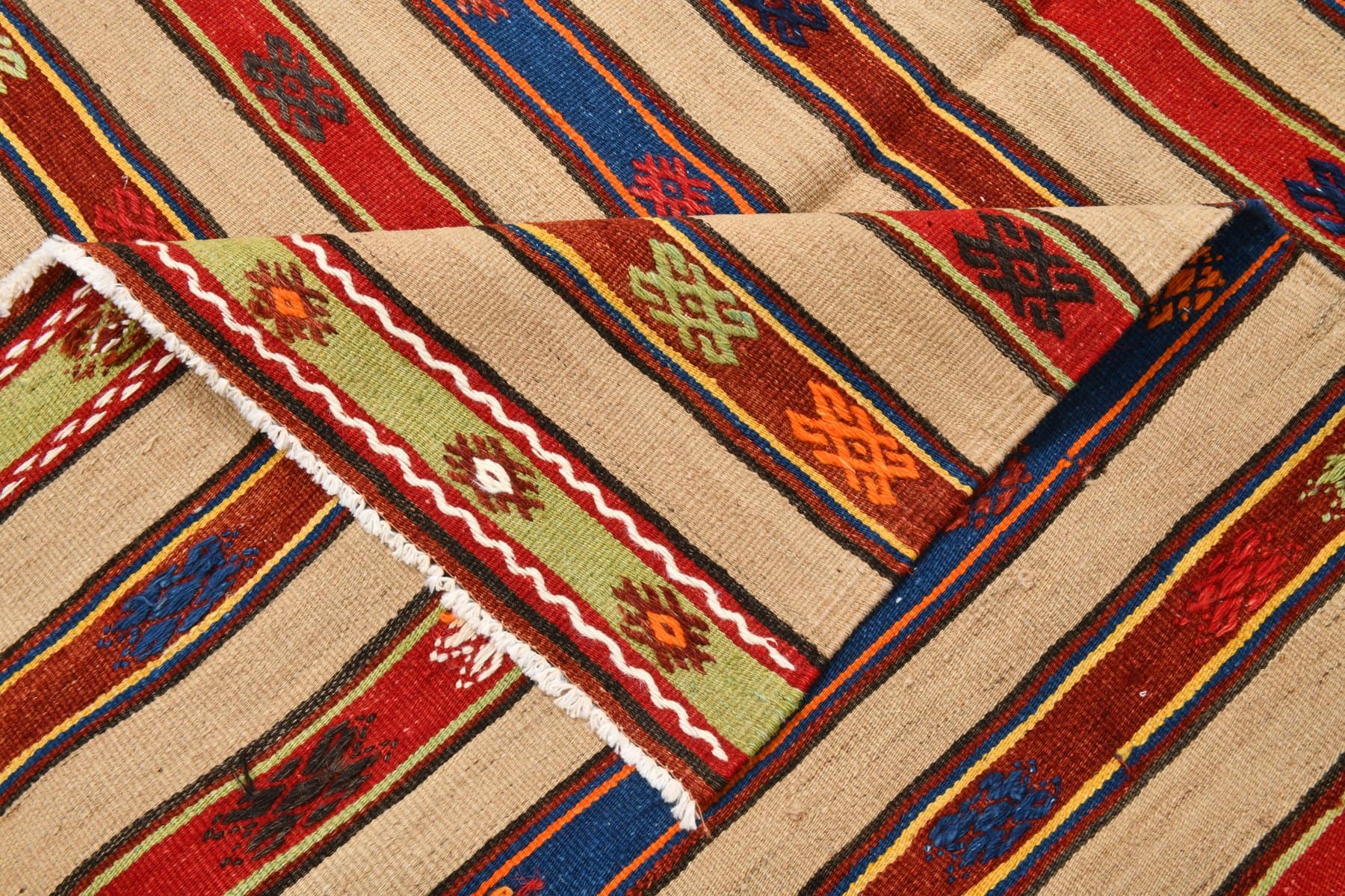 Kilim 151x240 cm, brązowy, wełna, Turcja, lata 60. - 212234
