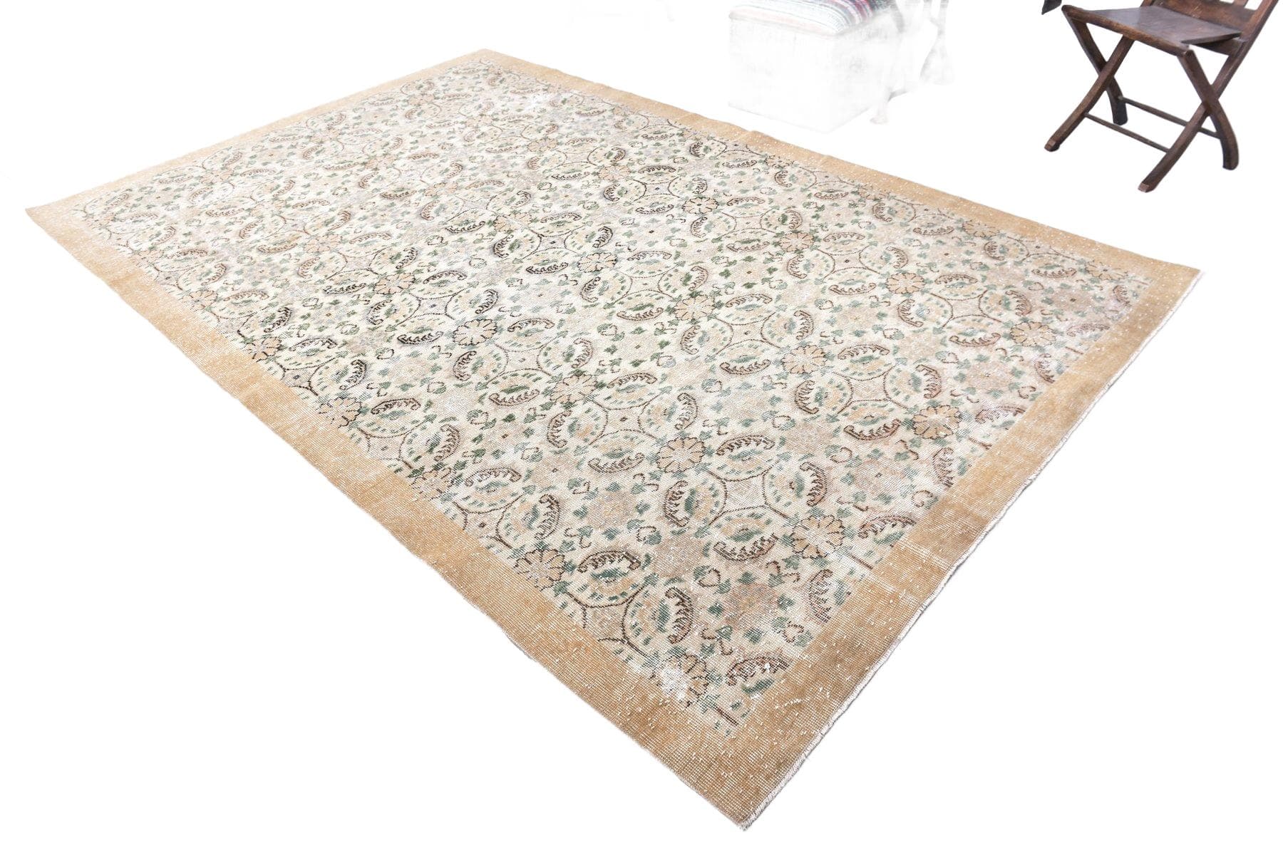 Dywan 202x313 cm, beżowy, wełna, Turcja, lata 70. - 212200