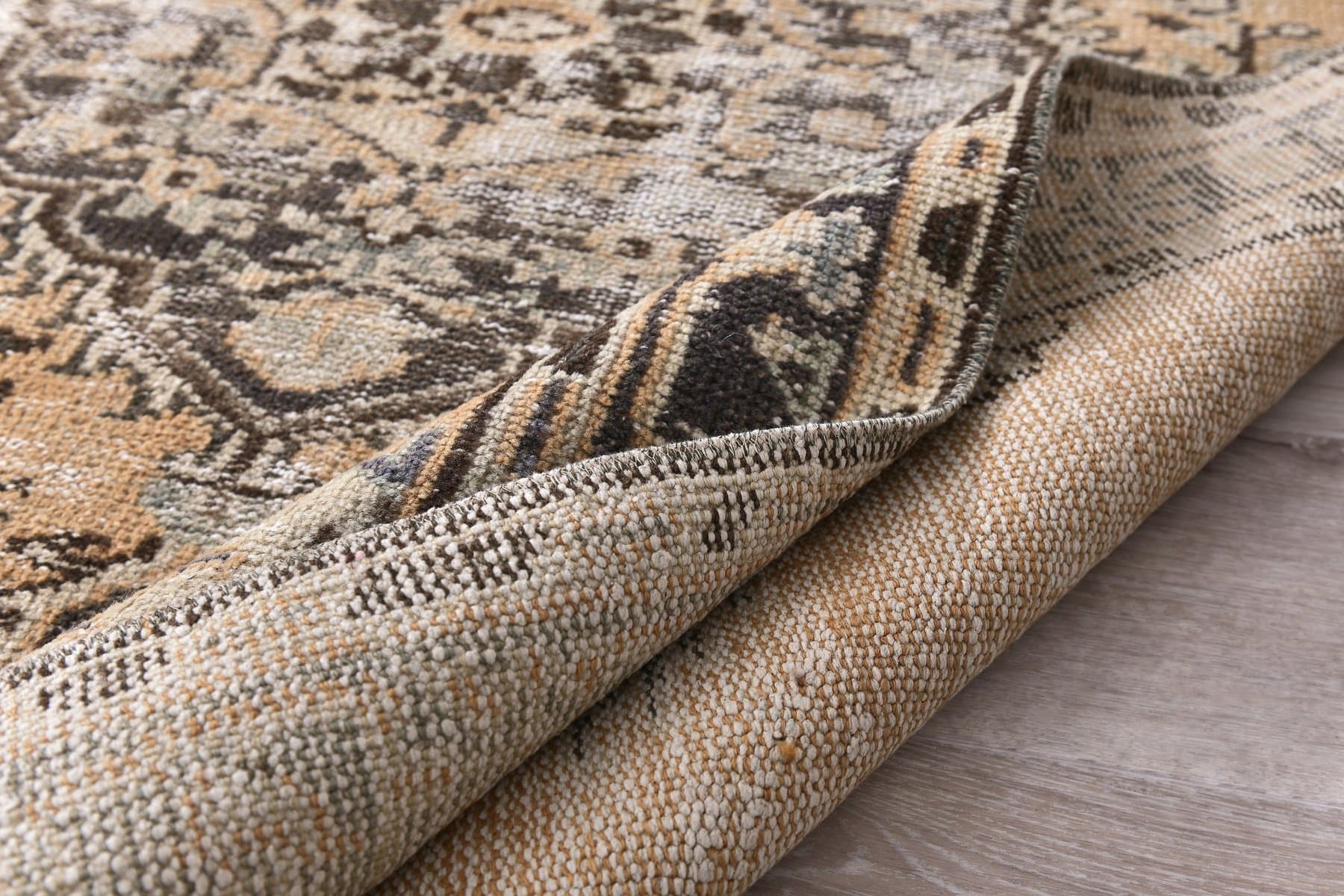 Dywan 216x122 cm, beżowy, wełna, Turcja, lata 70. - 212197