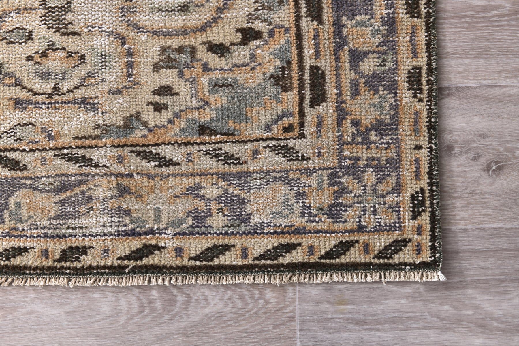 Dywan 216x122 cm, beżowy, wełna, Turcja, lata 70. - 212196