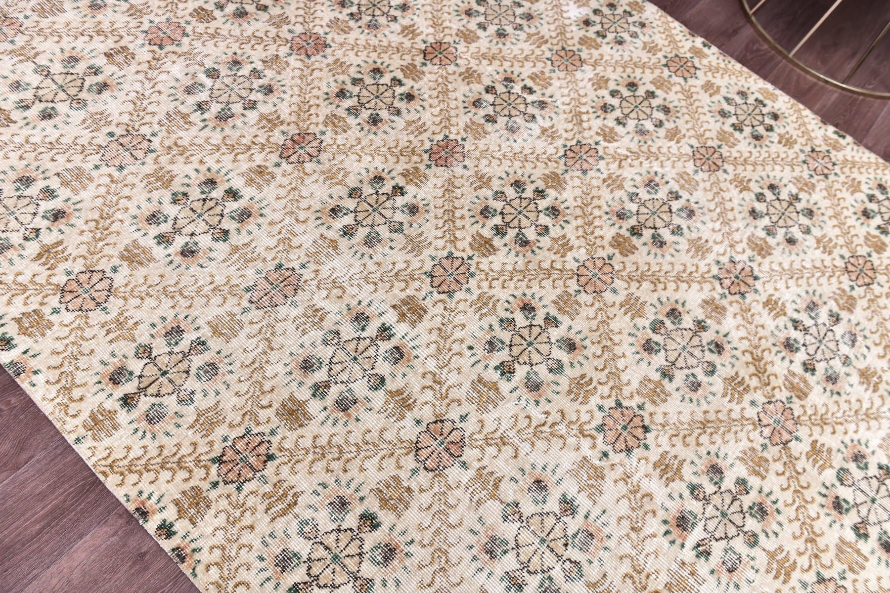 Dywan 196x293 cm, beżowy, wełna, Turcja, lata 70. - 212159