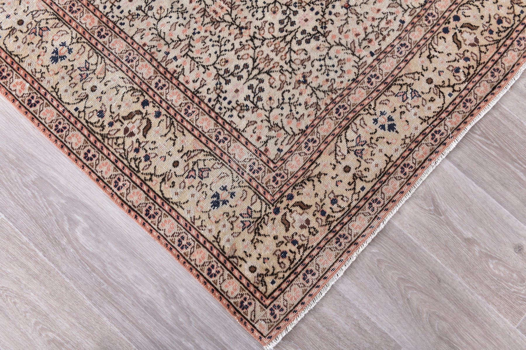 Dywan 197x289 cm, beżowy, wełna, Turcja, lata 70. - 212151