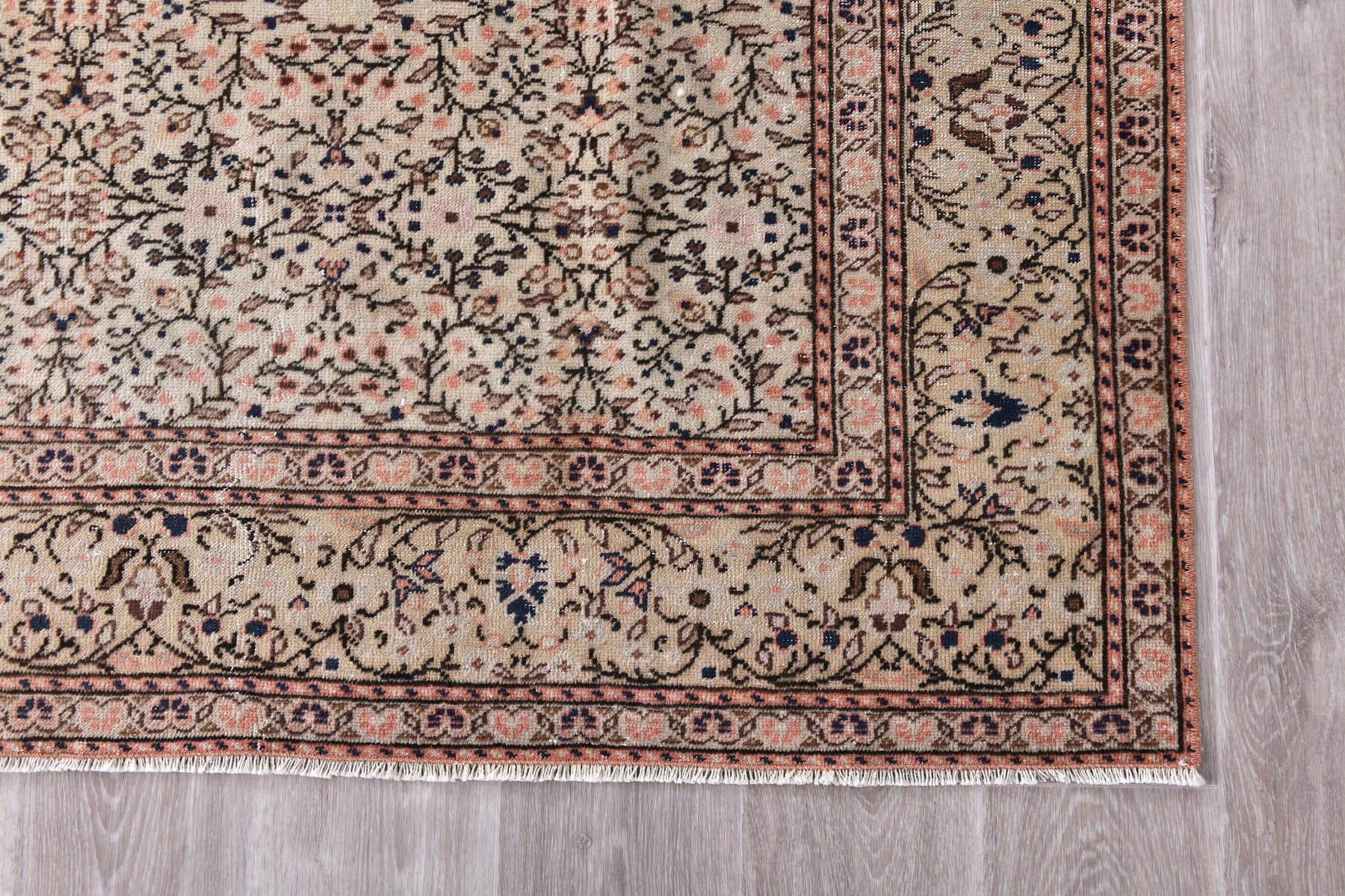 Dywan 197x289 cm, beżowy, wełna, Turcja, lata 70. - 212150