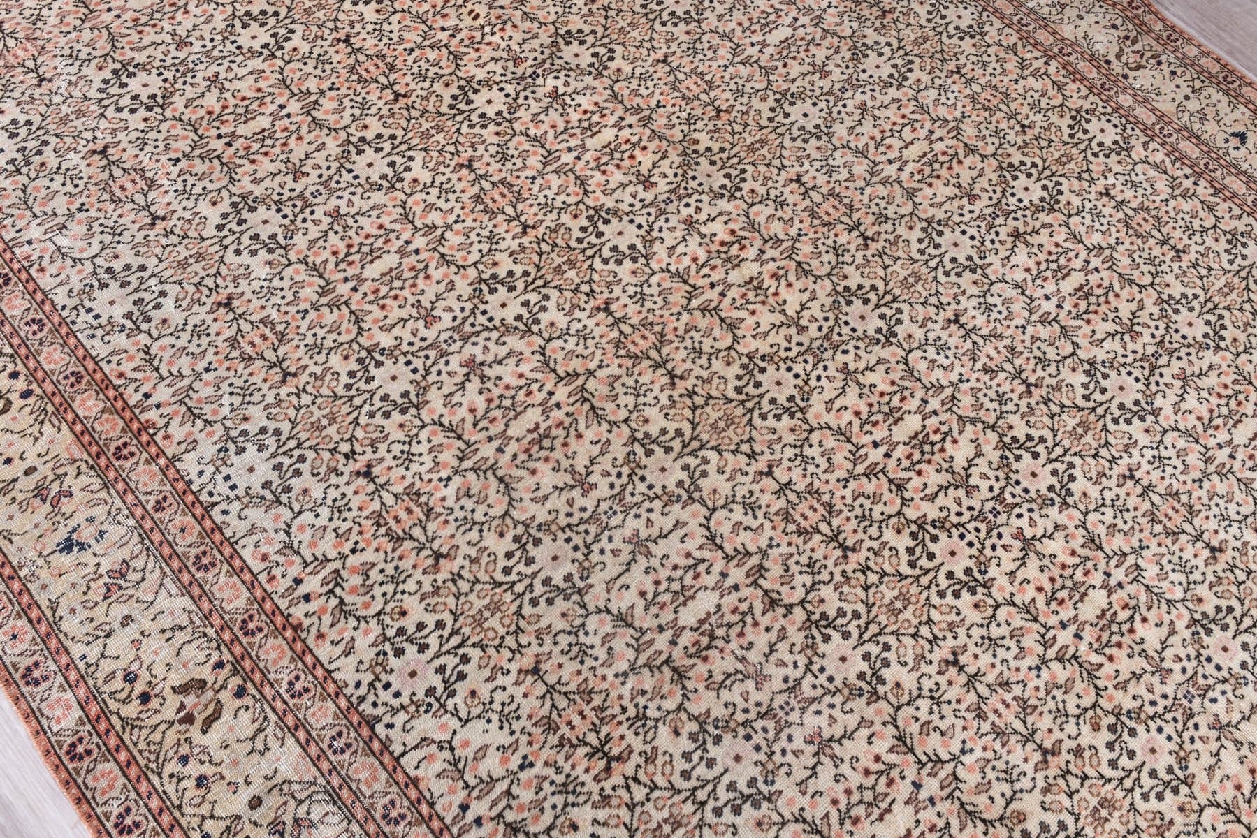 Dywan 197x289 cm, beżowy, wełna, Turcja, lata 70. - 212148