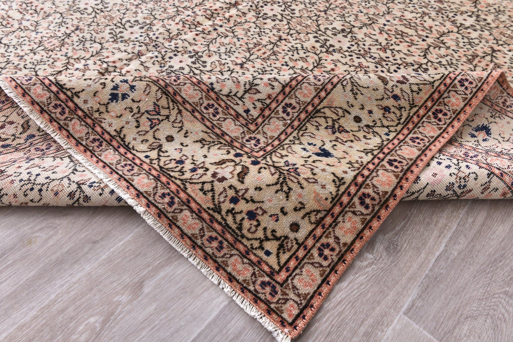 Dywan 197x289 cm, beżowy, wełna, Turcja, lata 70. - 212152