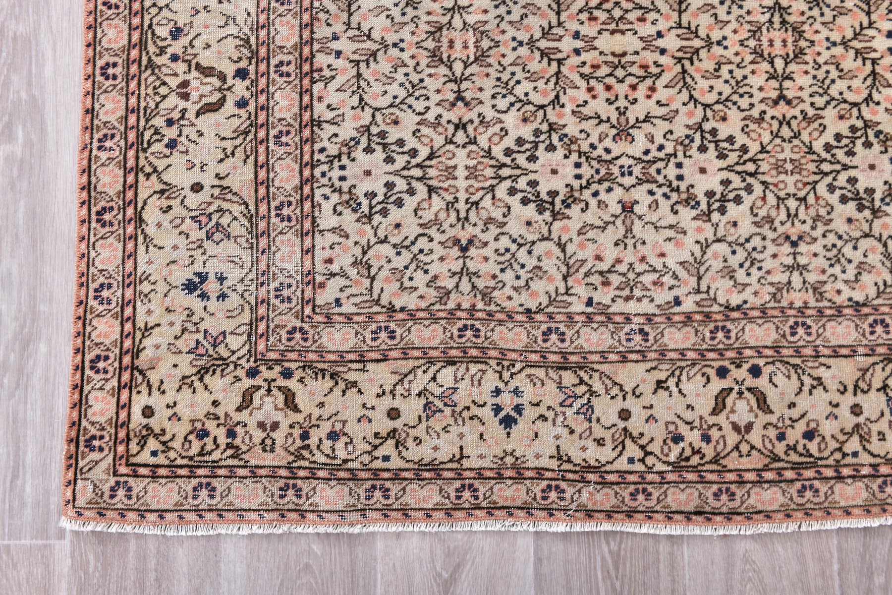 Dywan 197x289 cm, beżowy, wełna, Turcja, lata 70. - 212149